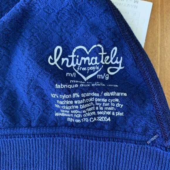 Intimately Free People Sheer‎ Racerback Blue Bra Bralette Women’s L/XL NWT - Picture 4 of 5
